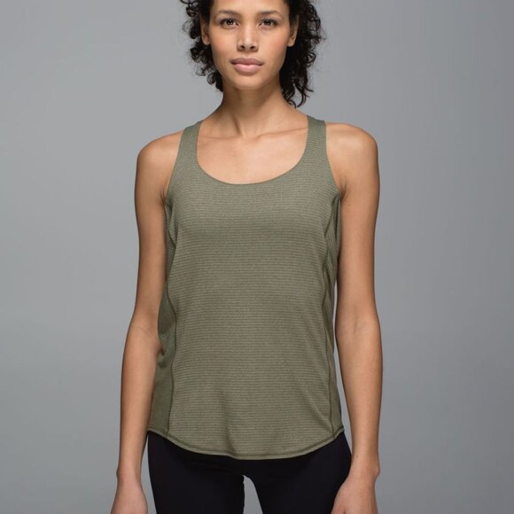 Lululemon Wild Tank Heathered Fatigue Green/Mystic Jungle Black Size 8 - Picture 2 of 12